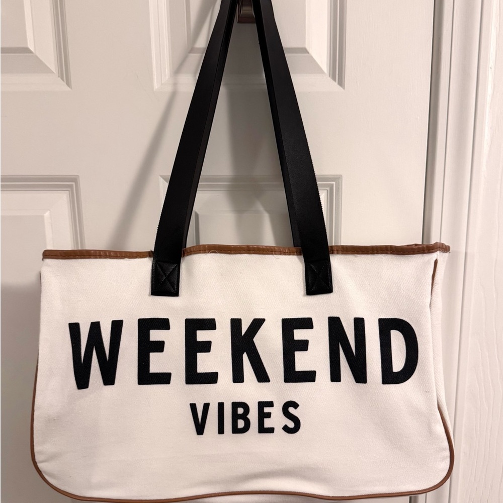 Weekend Vibes canvas tote